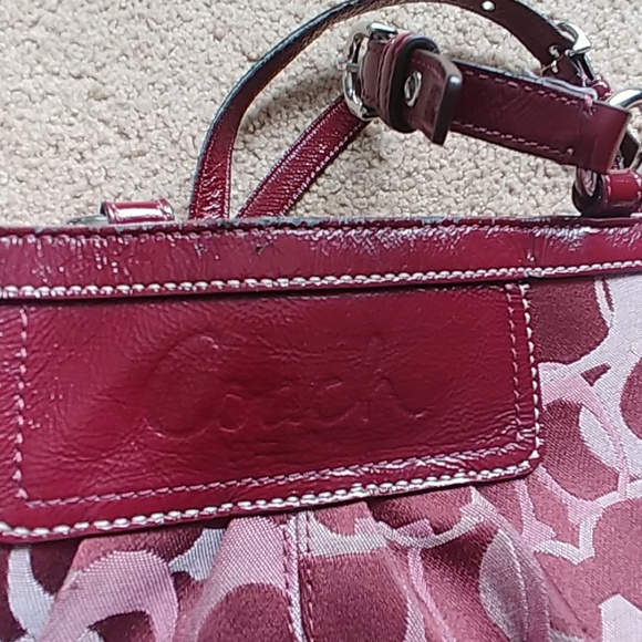 Maroon Coach Handbag/Purse - Picture 4 of 8